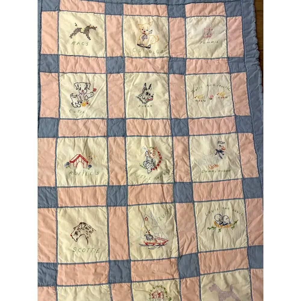 VTG Colorful Patchwork Alphabet Quilt Throw Wall‎ Decor 50